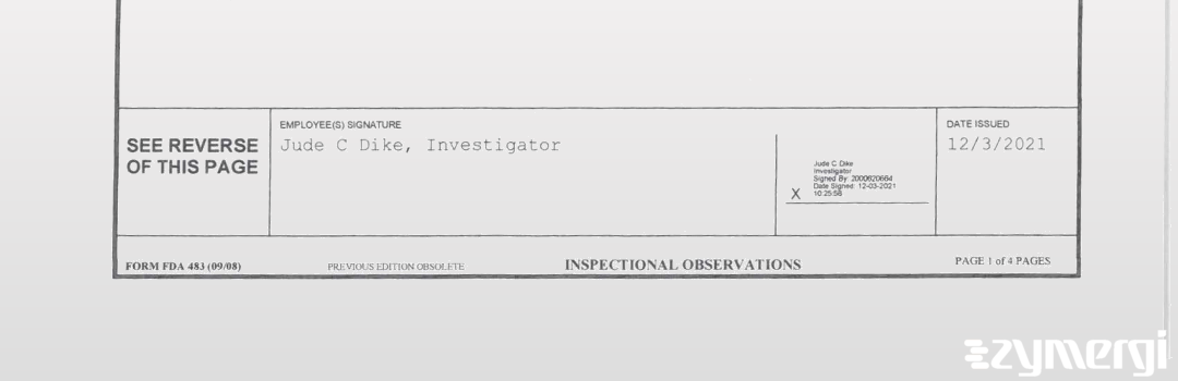 Jude C. Dike FDA Investigator