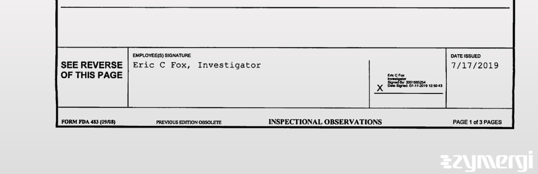 Eric C. Fox FDA Investigator