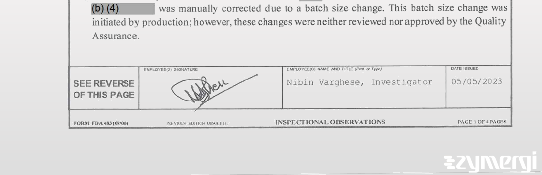 Nibin Varghese FDA Investigator 