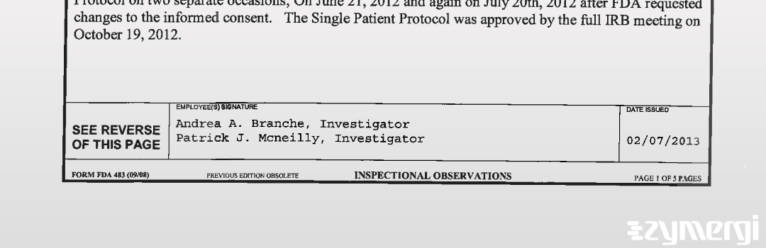 Andrea A. Branche FDA Investigator 