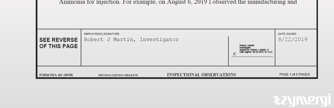 Robert J. Martin FDA Investigator 