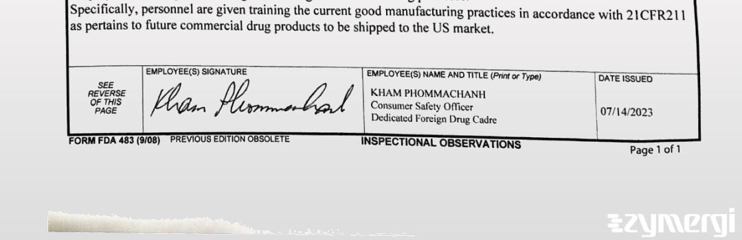 Kham Phommachanh FDA Investigator