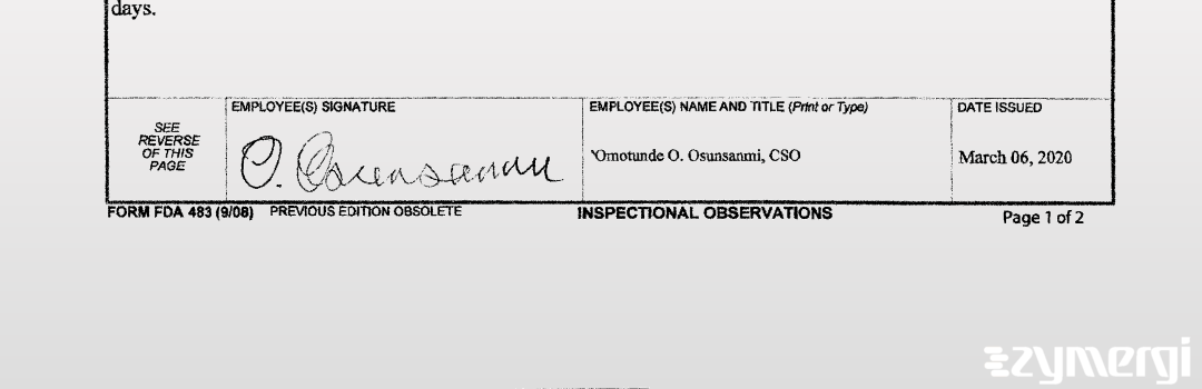 Omotunde O. Osunsanmi FDA Investigator