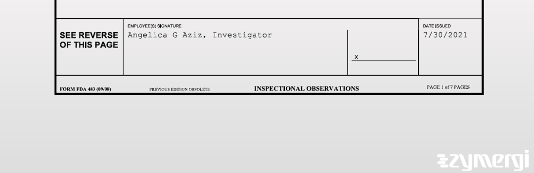 Angelica G. Aziz FDA Investigator 