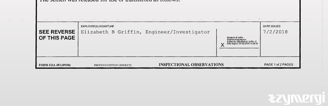 Elizabeth B. Griffin FDA Investigator 