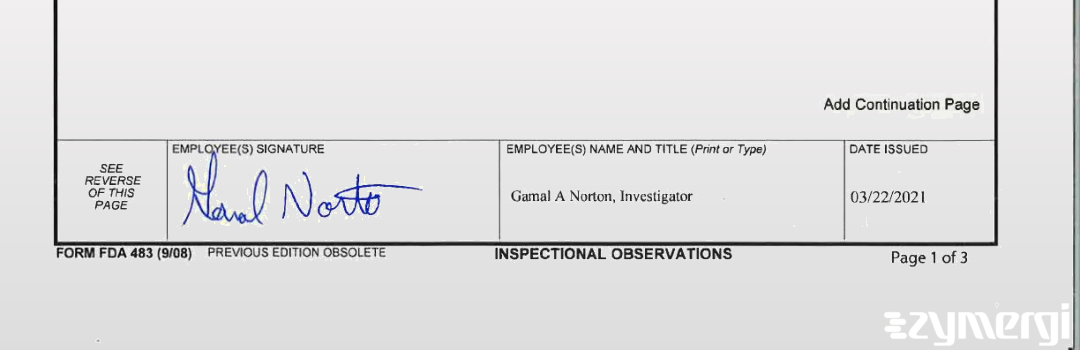 Gamal A. Norton FDA Investigator