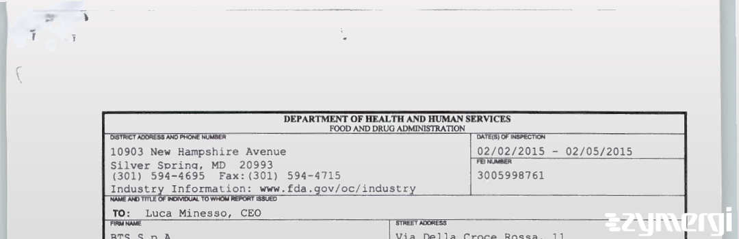 FDANews 483 BTS S.p.A. Feb 5 2015 top