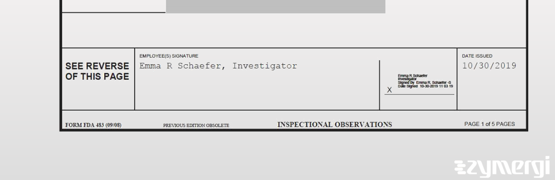 Emma R. Schaefer FDA Investigator