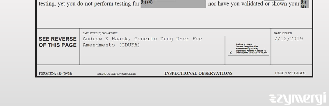 Andrew K. Haack FDA Investigator 