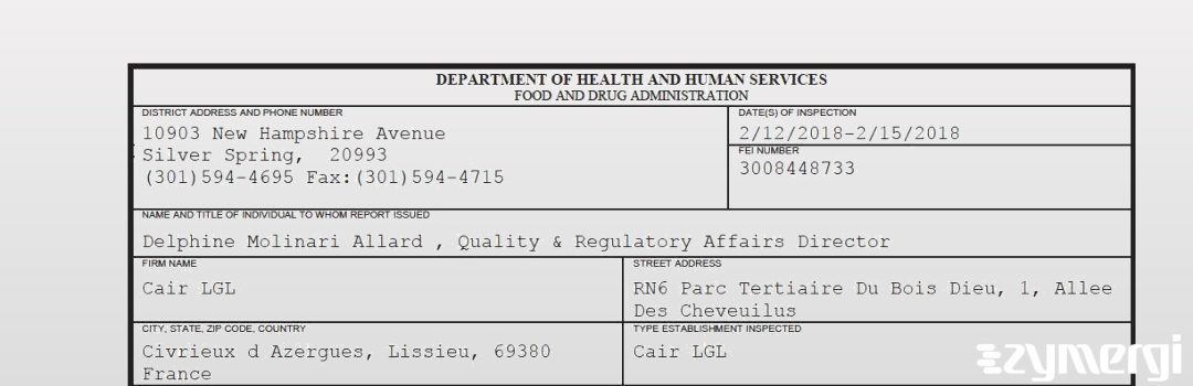 FDANews 483 Cair LGL Feb 15 2018 top