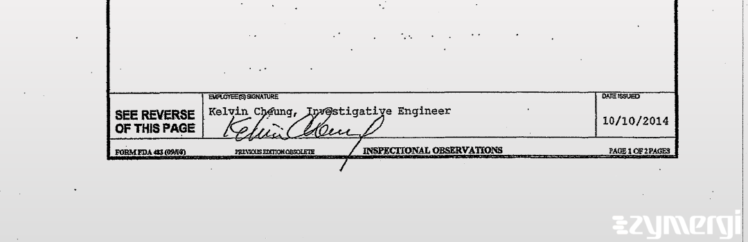 Kelvin Cheung FDA Investigator