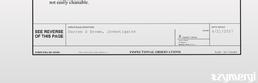 Darren S. Brown FDA Investigator