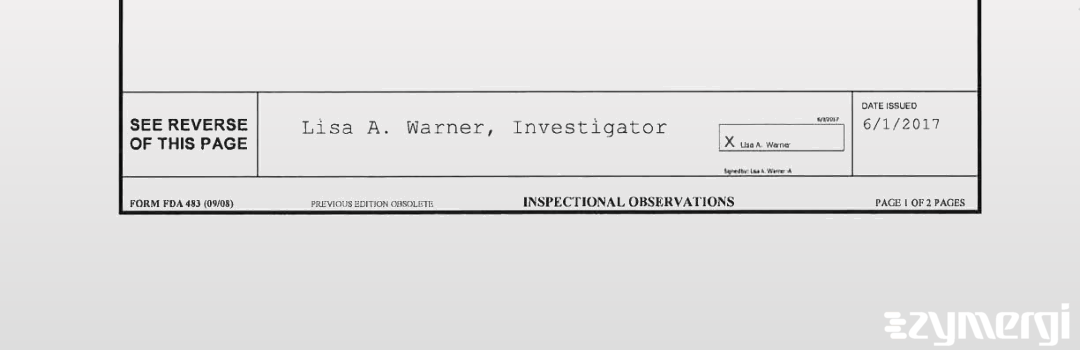 Lisa A. Warner FDA Investigator