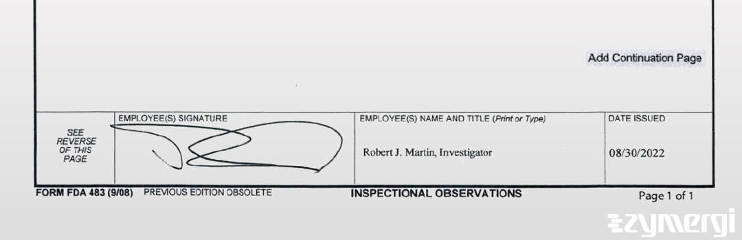 Robert J. Martin FDA Investigator