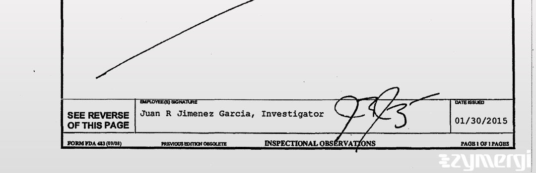 Juan R. Jimenez Garcia FDA Investigator Jimenez Garcia, Juan R FDA Investigator 