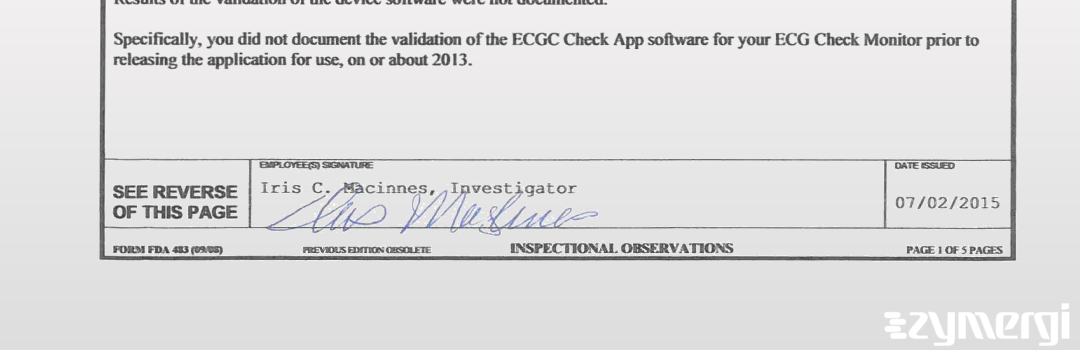 Iris C. Macinnes FDA Investigator eNSpect User FDA Investigator