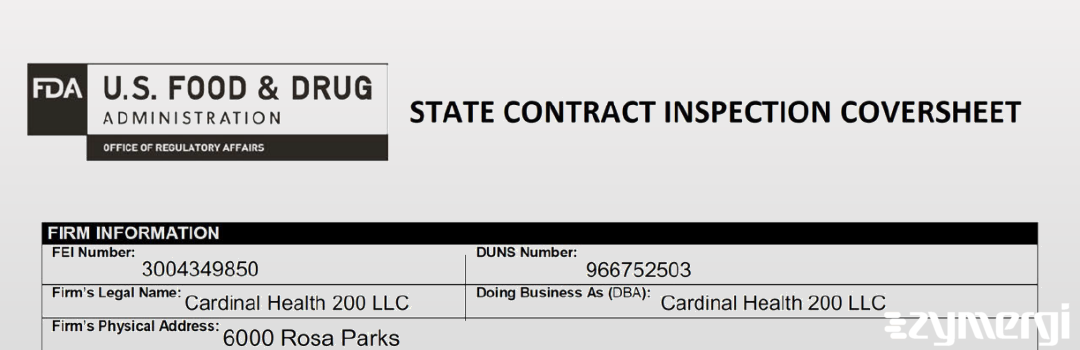 FDANews 483 Cardinal Health 200, LLC May 10 2019 top