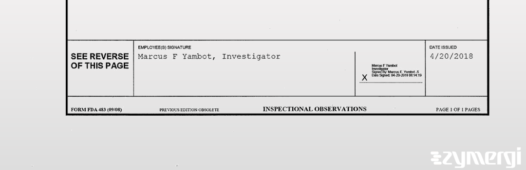 Marcus F. Yambot FDA Investigator