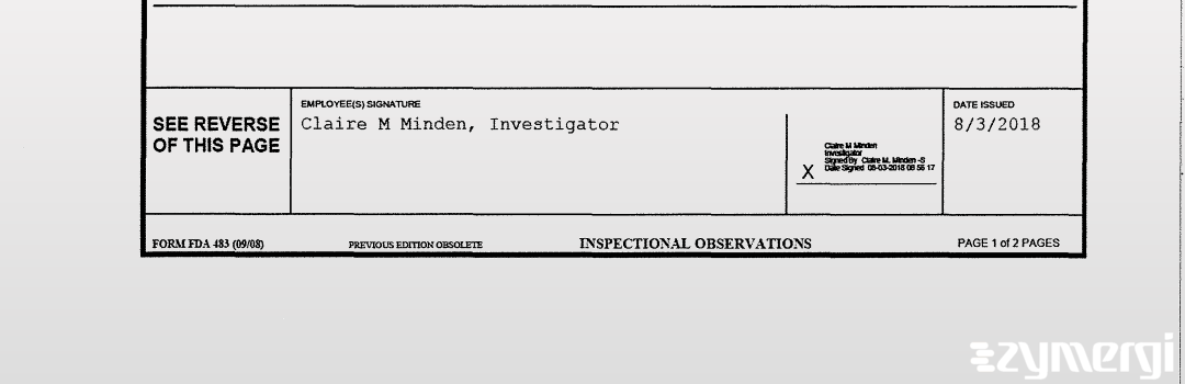 Claire M. Minden FDA Investigator 