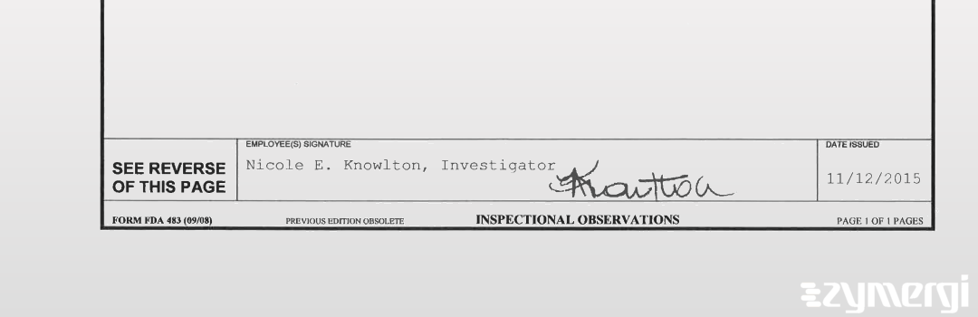 Nicole E. Knowlton FDA Investigator