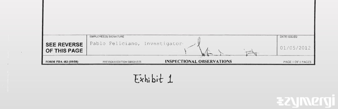 Pablo Feliciano FDA Investigator