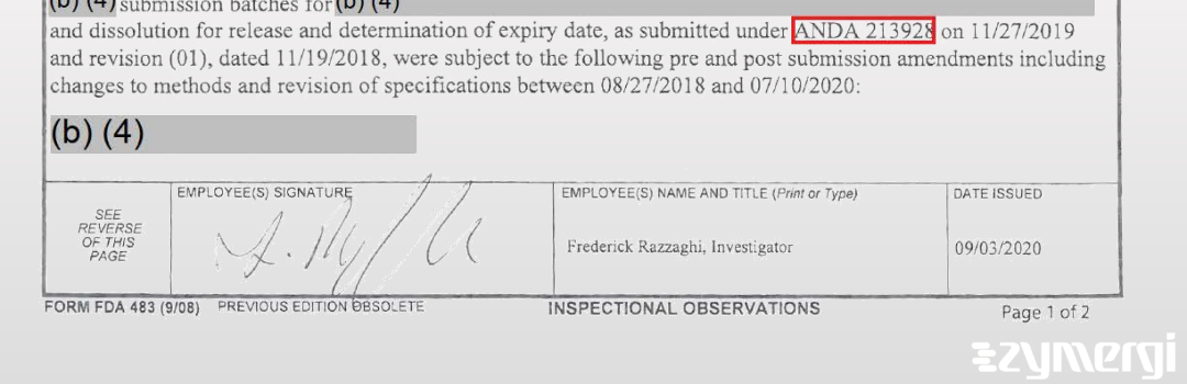 Frederick Razzaghi FDA Investigator