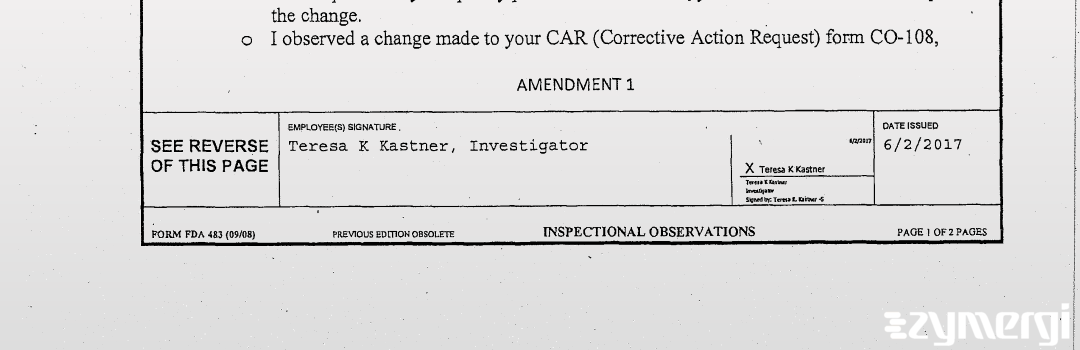 Teresa K. Kastner FDA Investigator