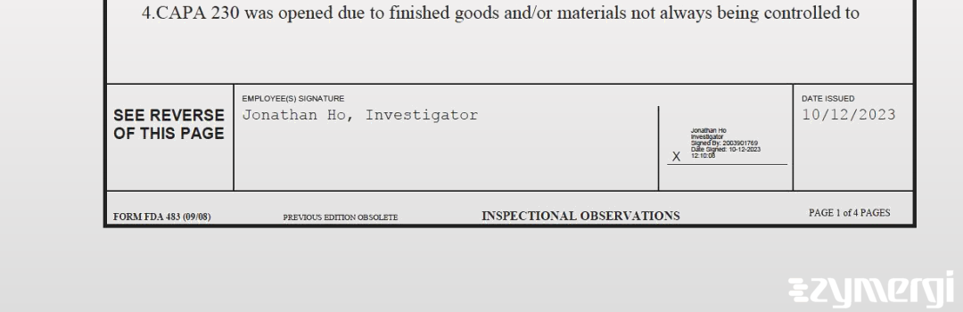 Jonathan Ho FDA Investigator 