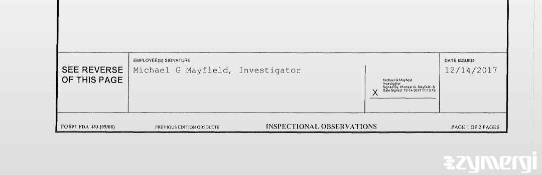 Michael G. Mayfield FDA Investigator
