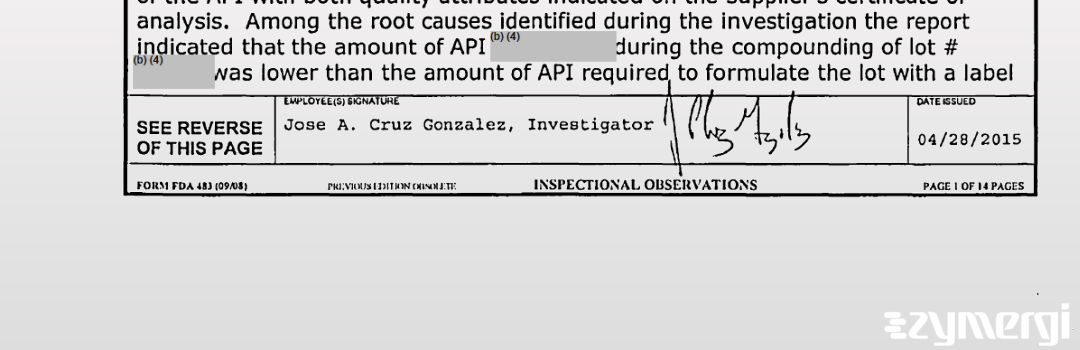 Jose A. Cruz Gonzalez FDA Investigator Cruz Gonzalez, Jose A FDA Investigator 