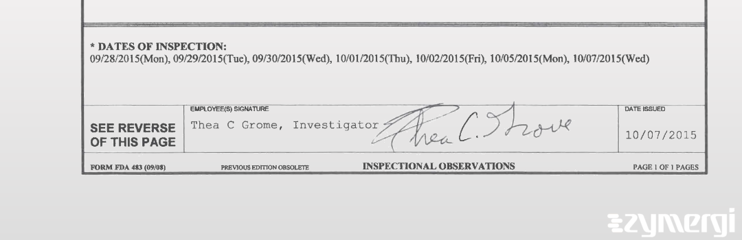 Thea C. Grome FDA Investigator