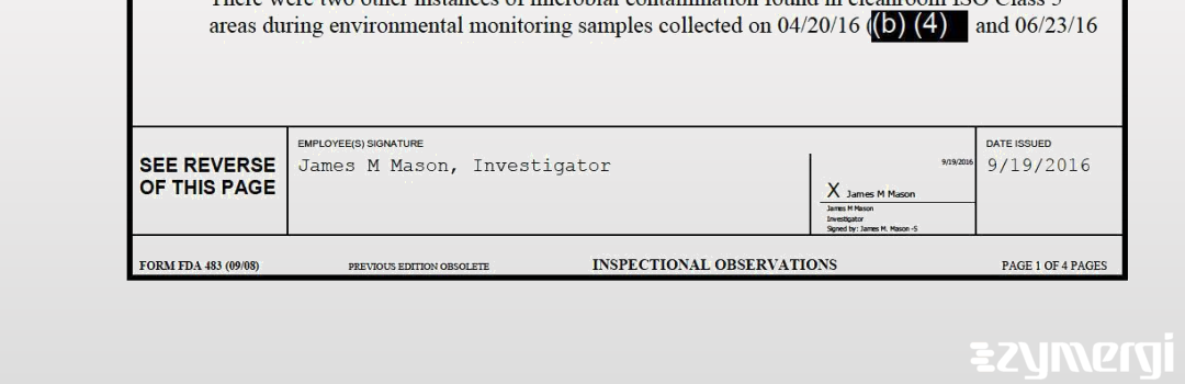 James M. Mason FDA Investigator