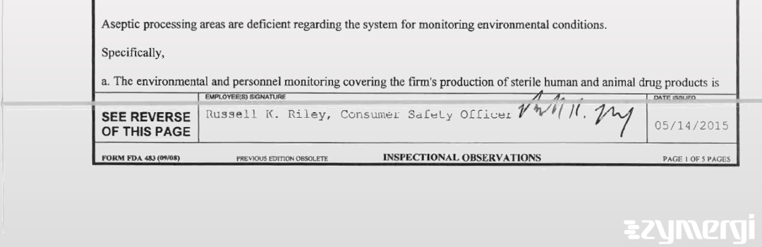 Russell K. Riley FDA Investigator 