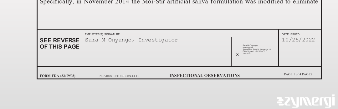 Sara M. Onyango FDA Investigator 