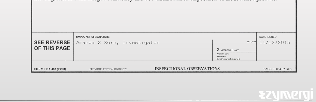 Amanda S. Zorn FDA Investigator