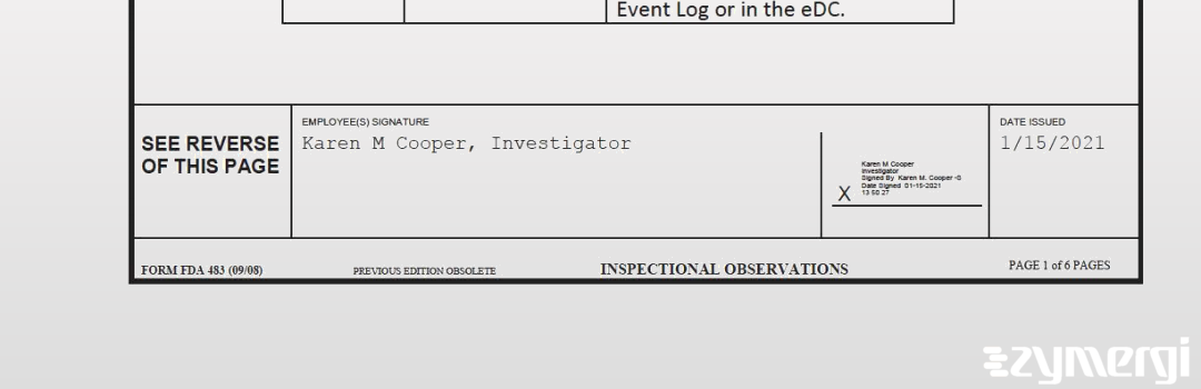 Karen M. Cooper FDA Investigator