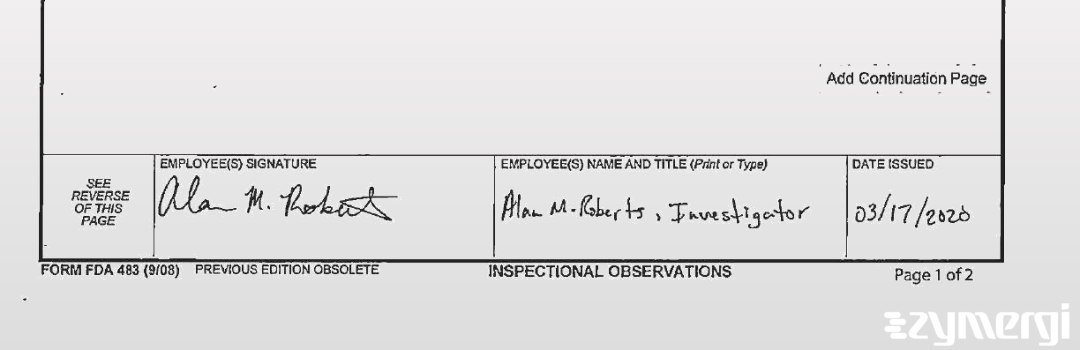 Alan M. Roberts FDA Investigator