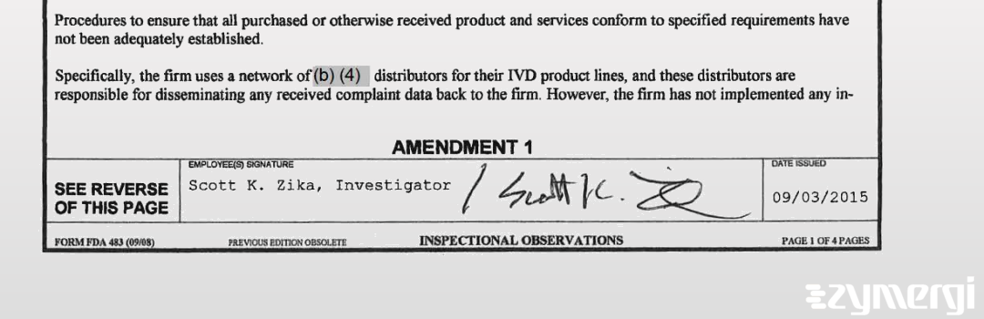 Scott K. Zika FDA Investigator 