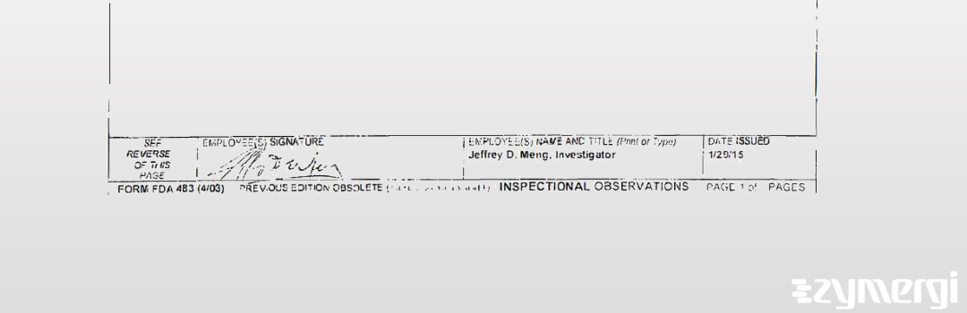 Jeffrey D. Meng FDA Investigator