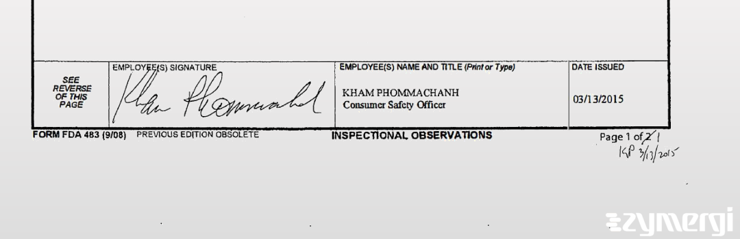 Kham Phommachanh FDA Investigator