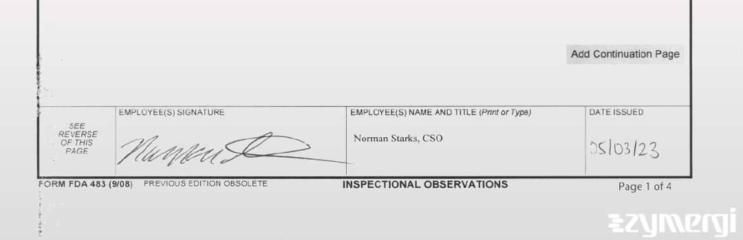 Norman K. Starks FDA Investigator 