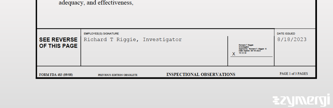 Richard T. Riggie FDA Investigator 