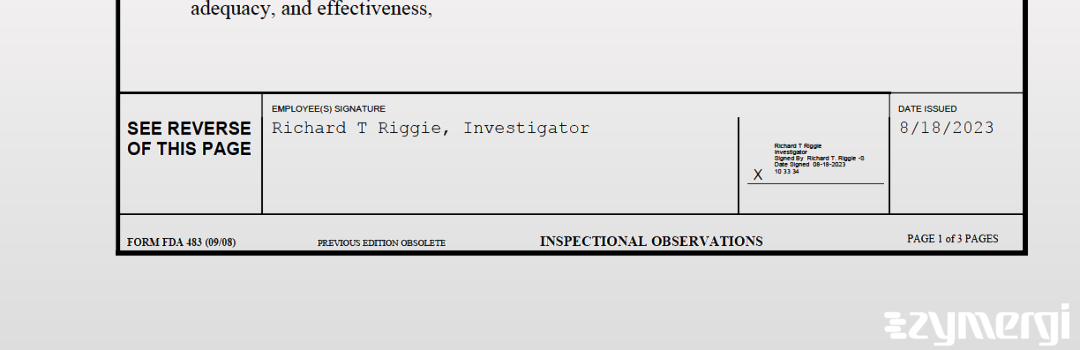 Richard T. Riggie FDA Investigator