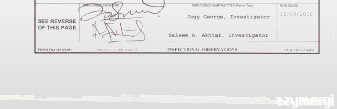 Jogy George FDA Investigator Saleem A. Akhtar FDA Investigator 