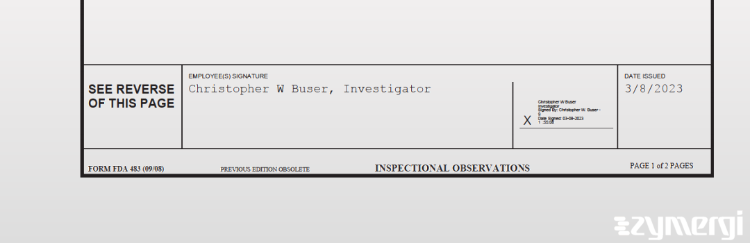 Christopher W. Buser FDA Investigator 