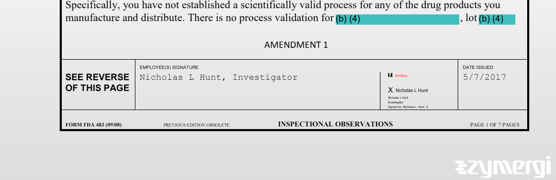 Nicholas L. Hunt FDA Investigator