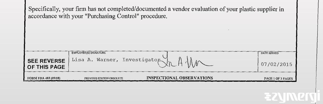 Lisa A. Warner FDA Investigator