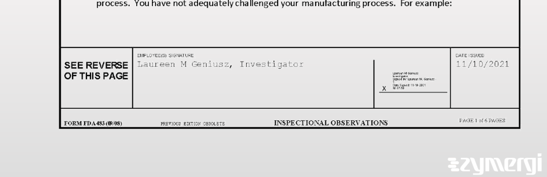 Laureen M. Geniusz FDA Investigator