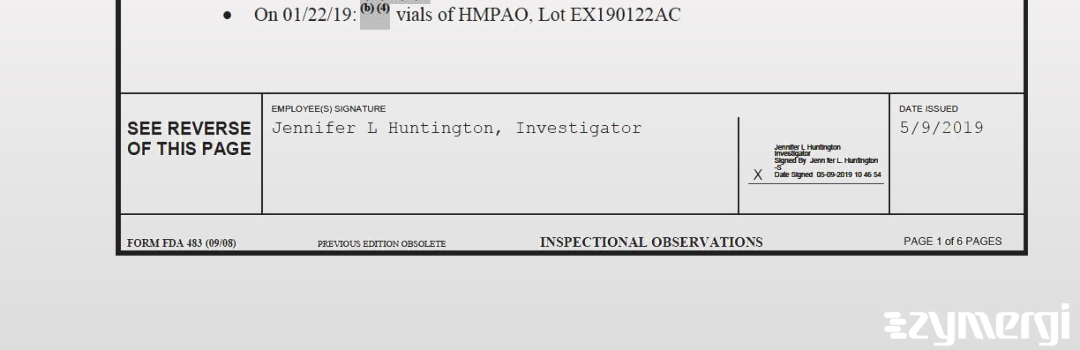 Jennifer L. Huntington FDA Investigator