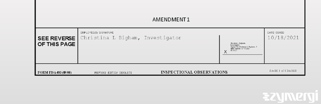 Christina L. Bigham FDA Investigator 